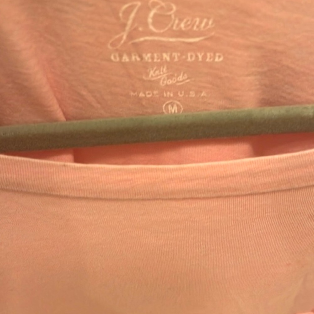 J Crew M Garment Dyed Pink Long Sleeve T-Shirt